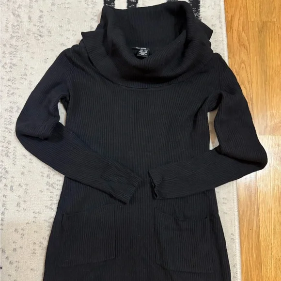 DKNY Petite Black Cowl Neck Sweater - Picture 1 of 3